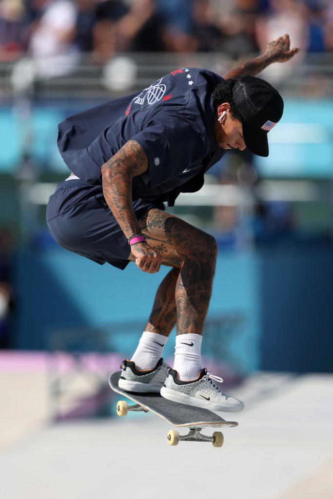 Nyjah Huston Wins Bronze Medal at 2024 Paris Olympics Wearing His Signature Nike Skateboarding Sneaker