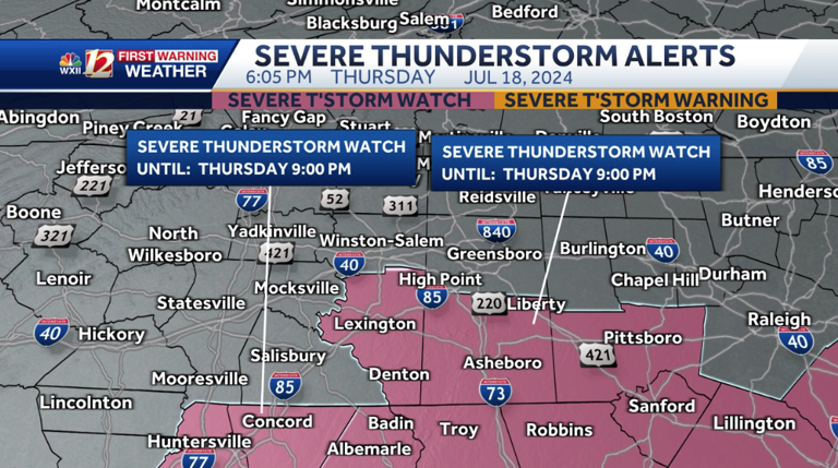 Real Time Updates Severe Thunderstorm Warnings Come To The Triad As