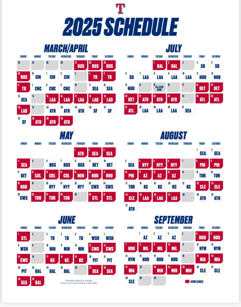 2025 MLB schedules released