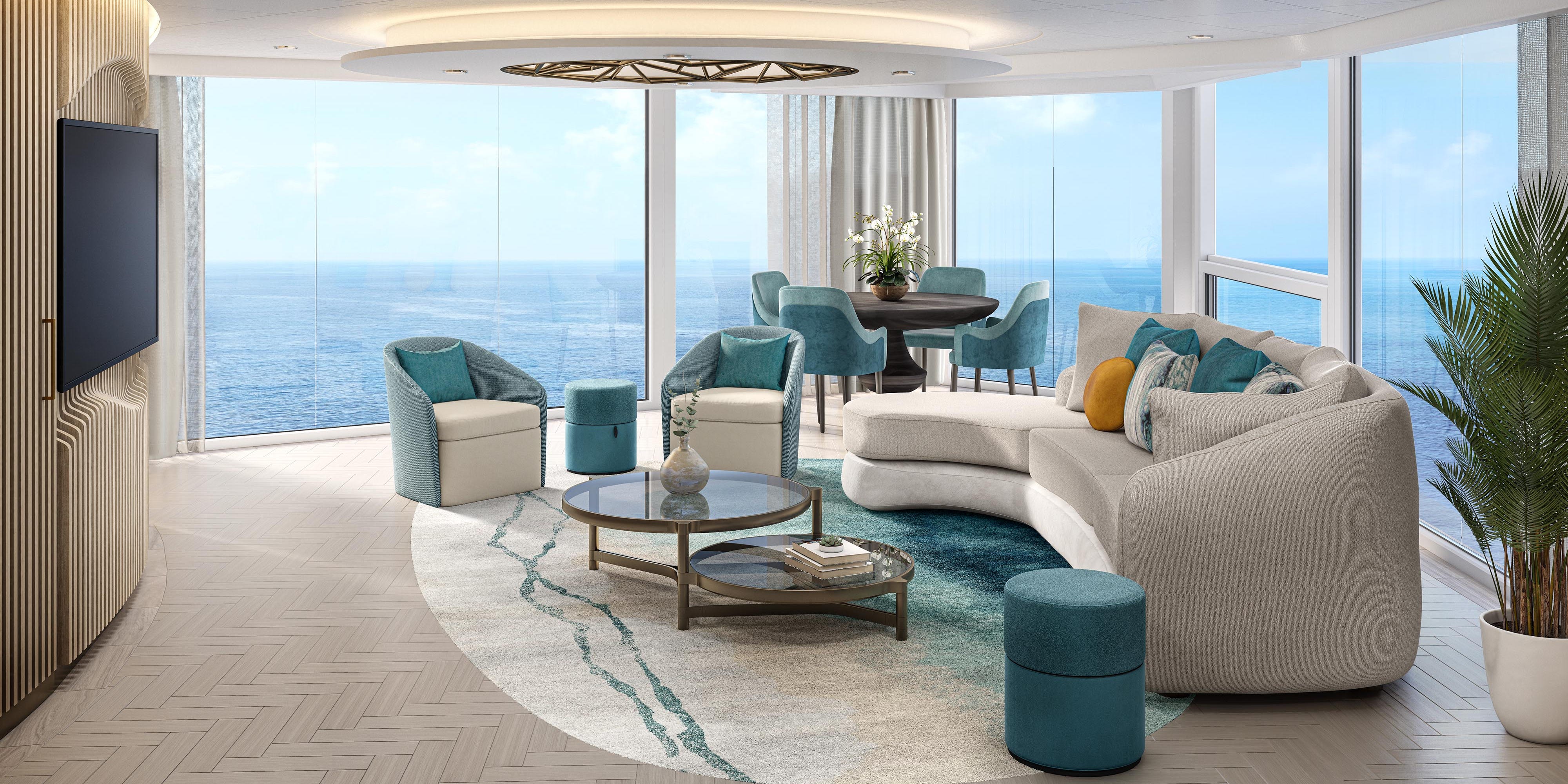 <p>Utopia has more than <a href="https://www.businessinsider.com/royal-caribbean-icon-of-the-seas-wealthy-cruisers-upgrades-extras-2024-4">20 cabin options</a>. The Solarium Suites are new to the brand and a great choice for guests who want a private living and dining room, sweeping views of the water, and windows that can be opened by pressing a button.</p>