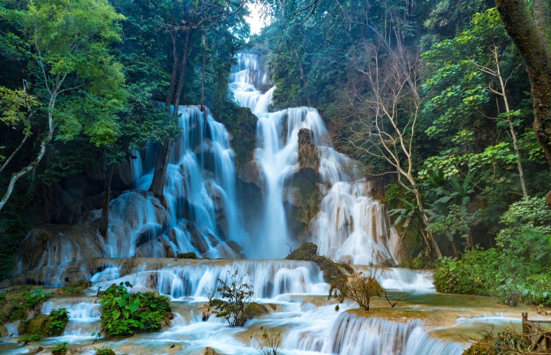 <p>Near Luang Prabang in Laos, you’ll find the dazzling <a href="https://laostravel.com/kuang-si-waterfalls-luang-prabang/" class="atom_link atom_valid" rel="noreferrer noopener">Kuang Si</a> waterfalls. Truly a natural wonder, their crystal-clear waters tumble into a series of turquoise basins, creating a breathtaking spectacle. Cool off on torrid days with a refreshing dip in these superb natural pools. The dry season, from November to April, is an excellent time to visit this magical place.</p>