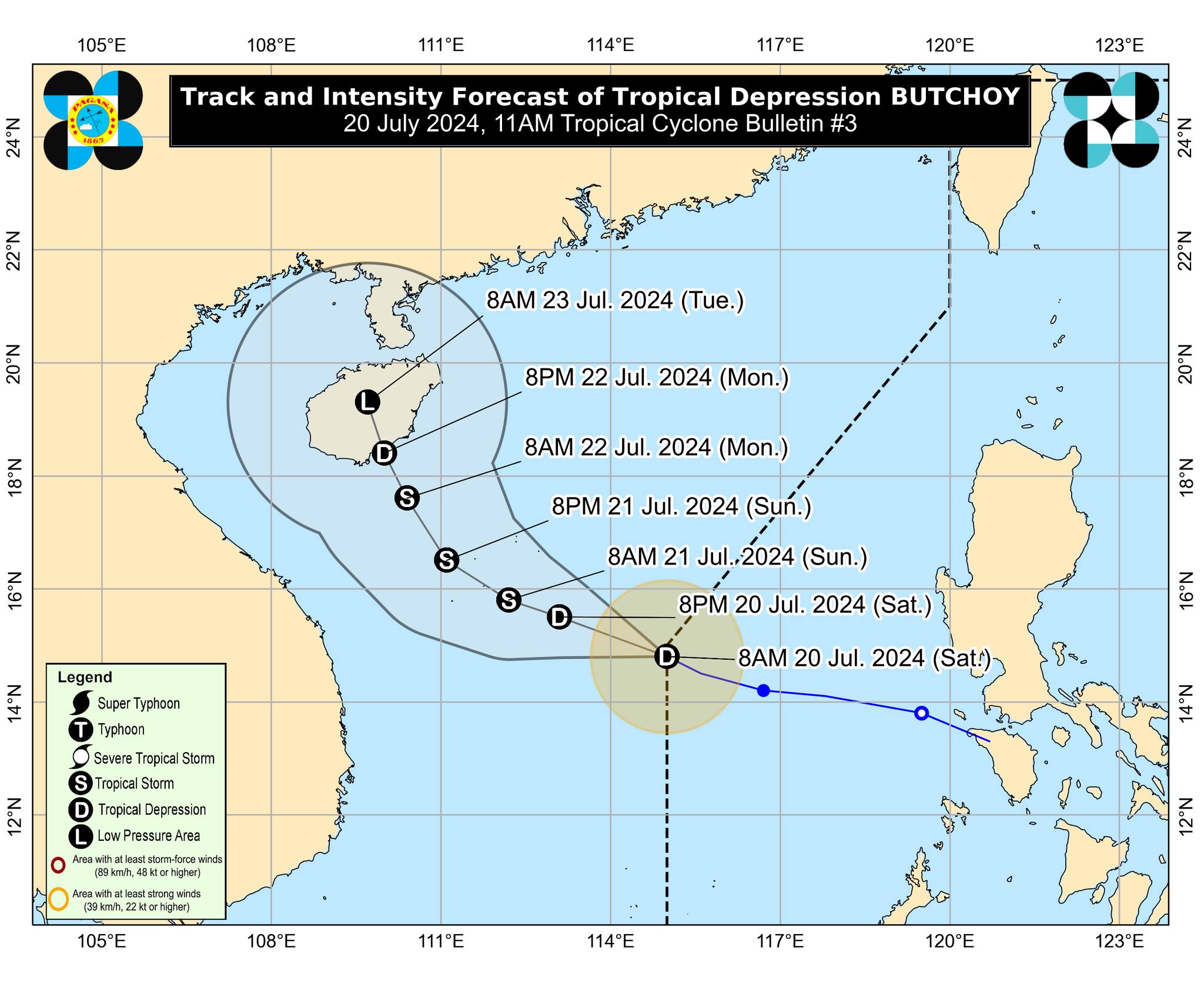 'Butchoy' Exits PAR, 'Carina' May Intensify To Typhoon — PAGASA