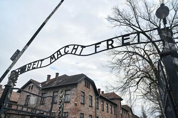 Auschwitz sign, Krakow, Poland