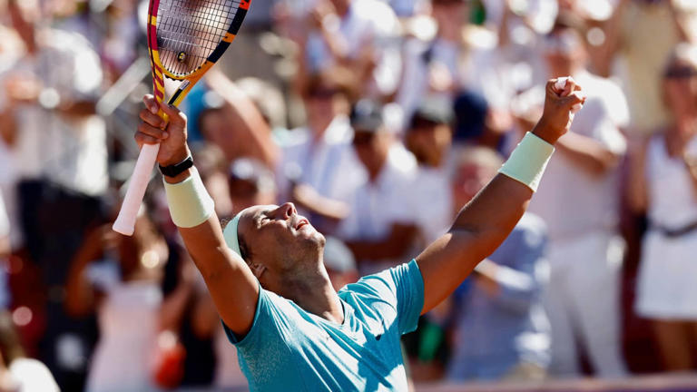 Rafael Nadal celebrates a victory