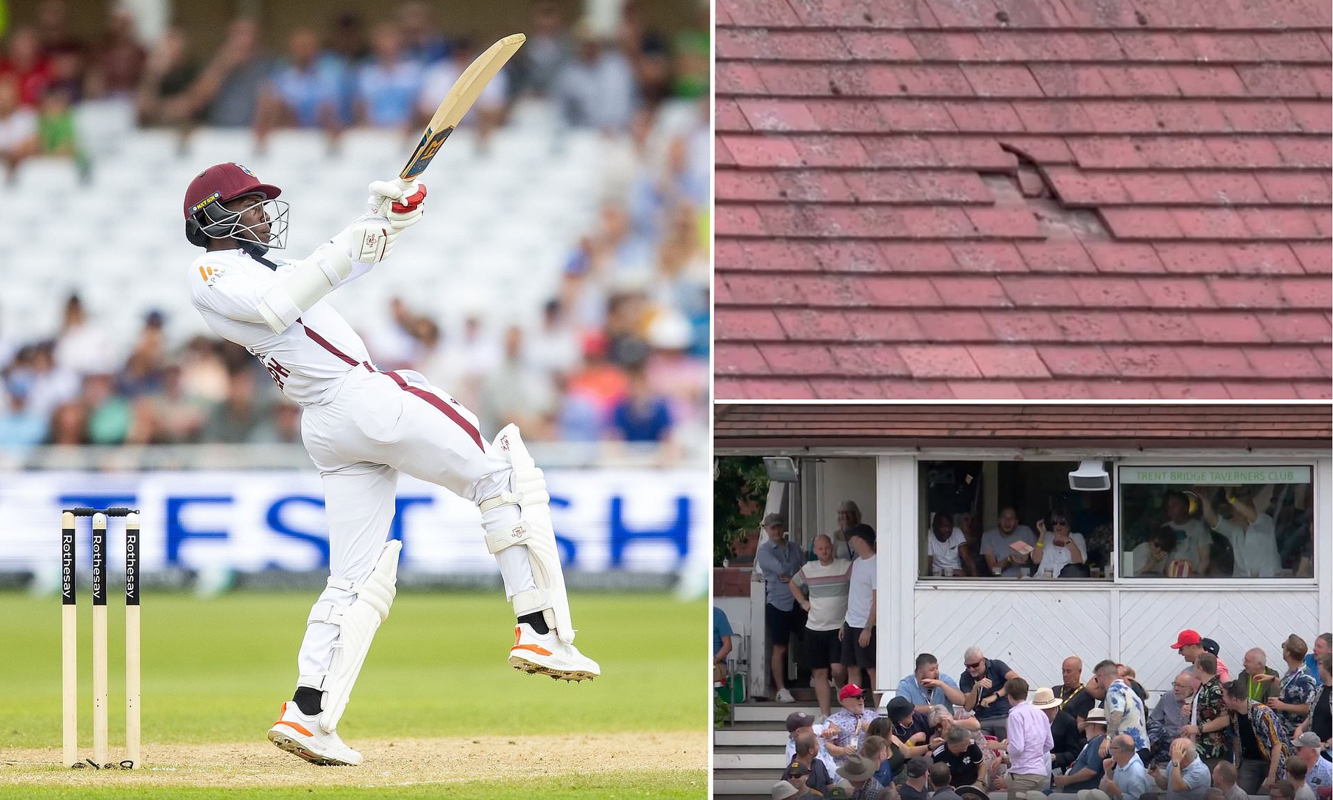 Moment Cricket Fans Are Forced To Take Evasive Action From Falling ...