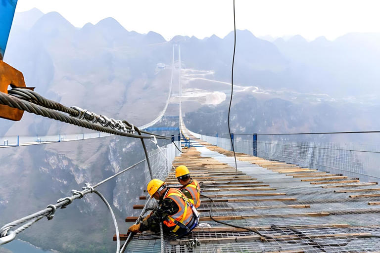 Construction Underway On World's Highest Bridge