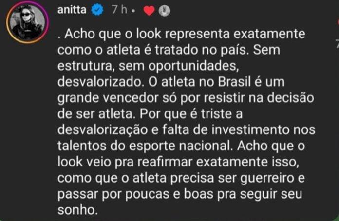 Comentário de Anitta – Instagram