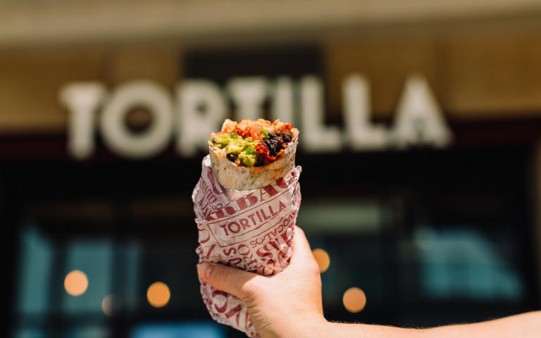 A burrito from restaurant group Tortilla