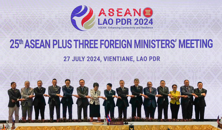 The Asean Foreign Ministers' Meeting in Vientiane, Laos on July 27. Photo: AP