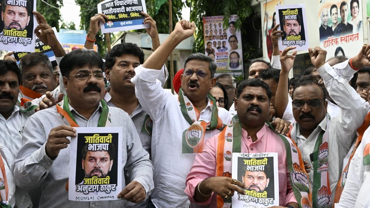 IN PHOTOS Congress Workers Protests Against BJP Leader Anurag Thakur In ...