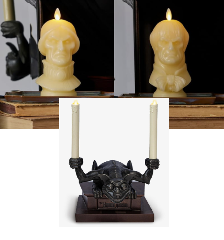 Disney Haunted Mansion outlet Gargoyle Candelabra Set of 2 with Candles!