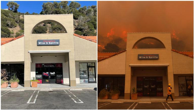 El barrio de En Pacific Palisades ha sido de los más devastados por los incendios Foto: AP/Google Maps