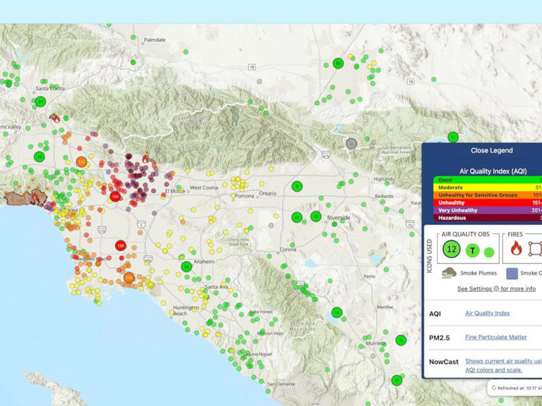 LA wildfires maps show evacuations, power outages, air quality(01)