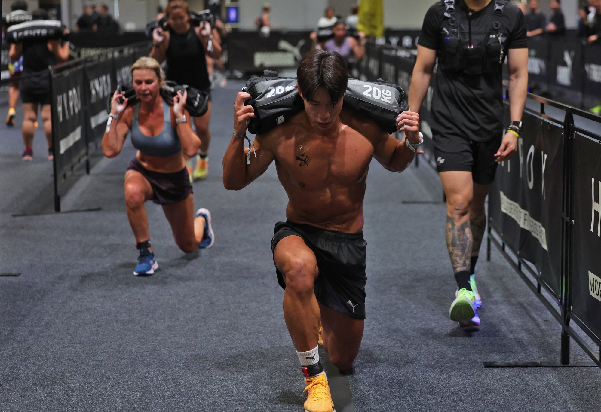 Hong Beom-seok competes during the Hyrox Open Asian Championships fitness contest at AsiaWorld-Expo in Hong Kong, in November 2024. Photo: Edmond So