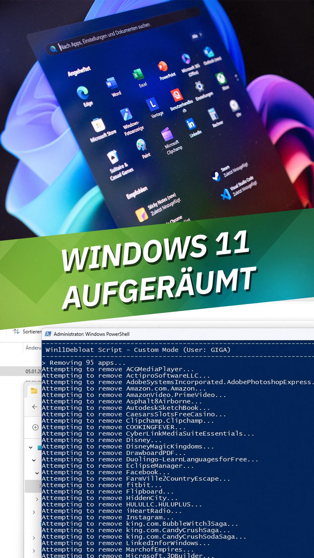 So wird Windows 11 einfach aufgeräumt