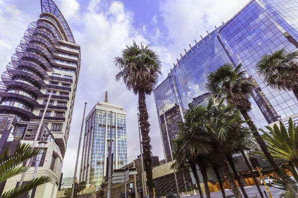 Sandton City centre and traffic in Johannesburg