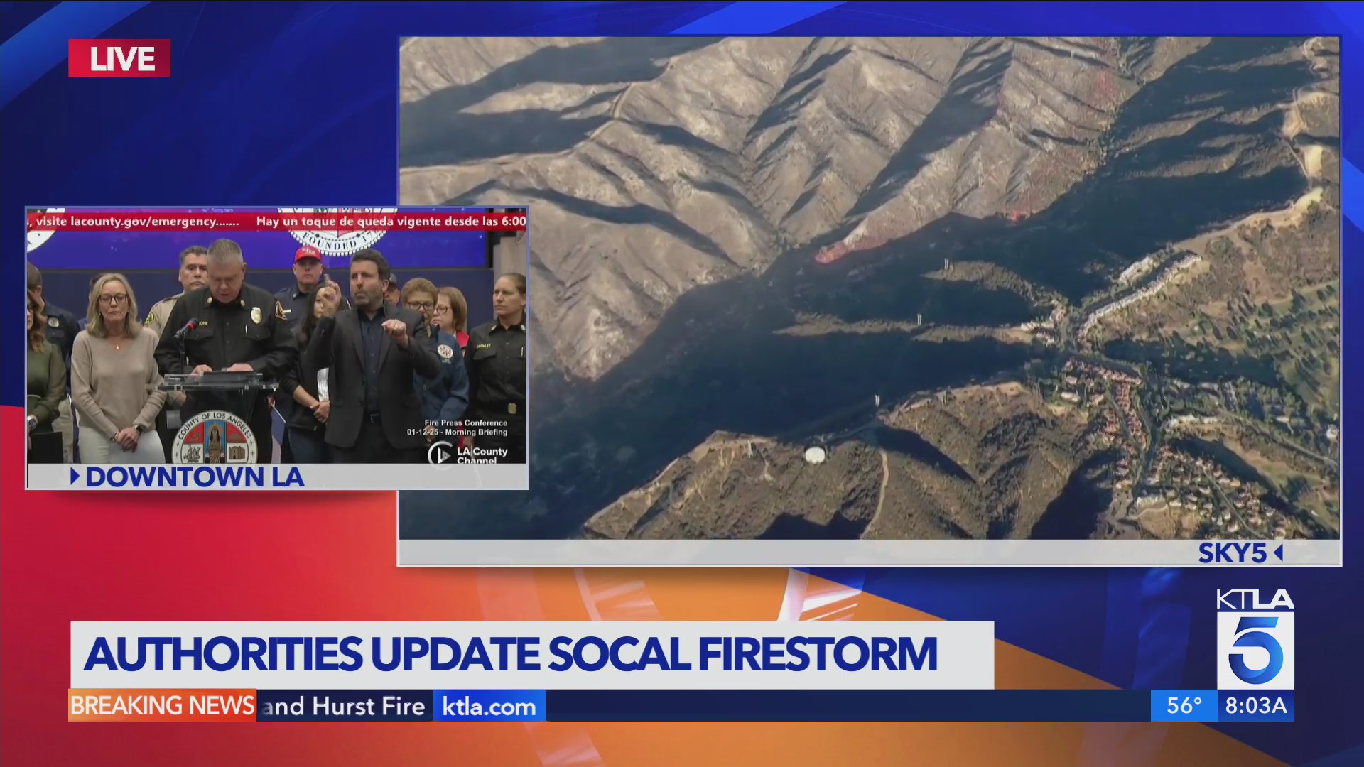 Authorities provide update on Southern California wildfires Sunday