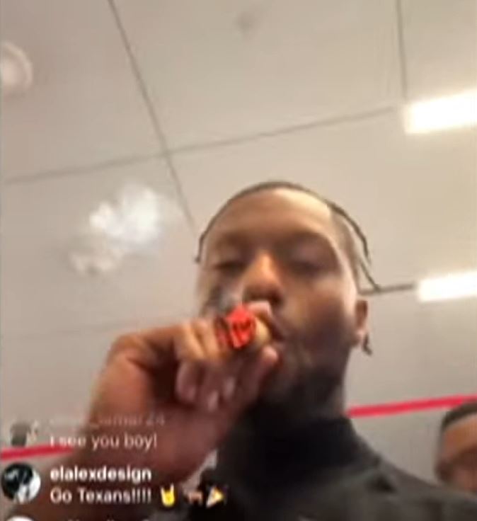 Joe Mixon taunts Rex Ryan while smoking a cigar on Jan. 11, 2025. Instagram/Joe Mixon