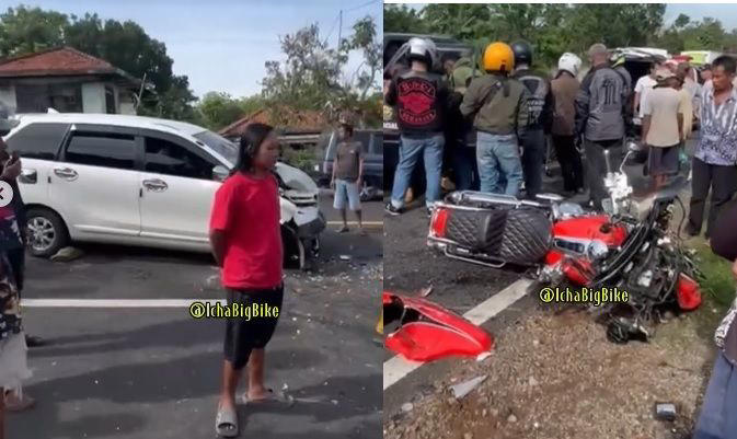 Viral adu banteng Harley-Davidson vs Toyota Avanza di Bangkalan, Ini Kronologi menurut salah satu rombongan moge Instagram.com/ichabigbike