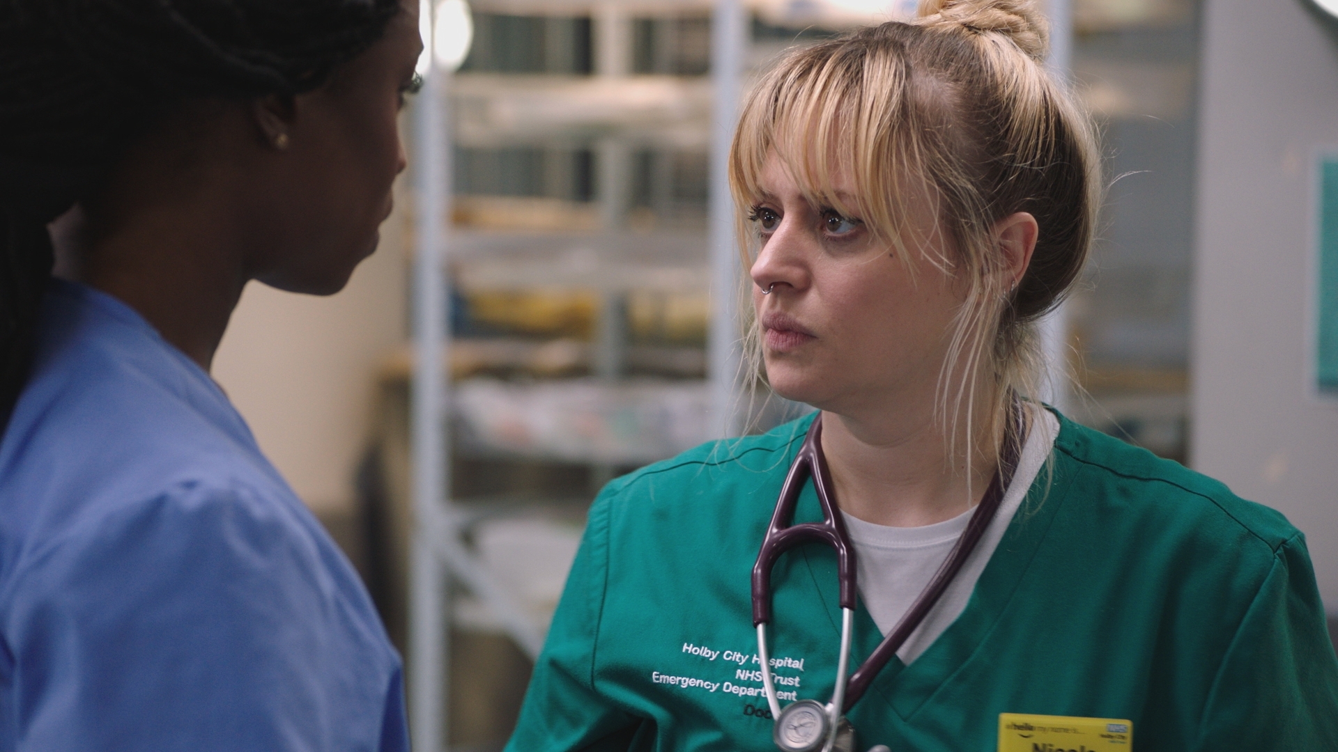 What causes Nicole to collapse?? (Image credit: BBC Studios. )