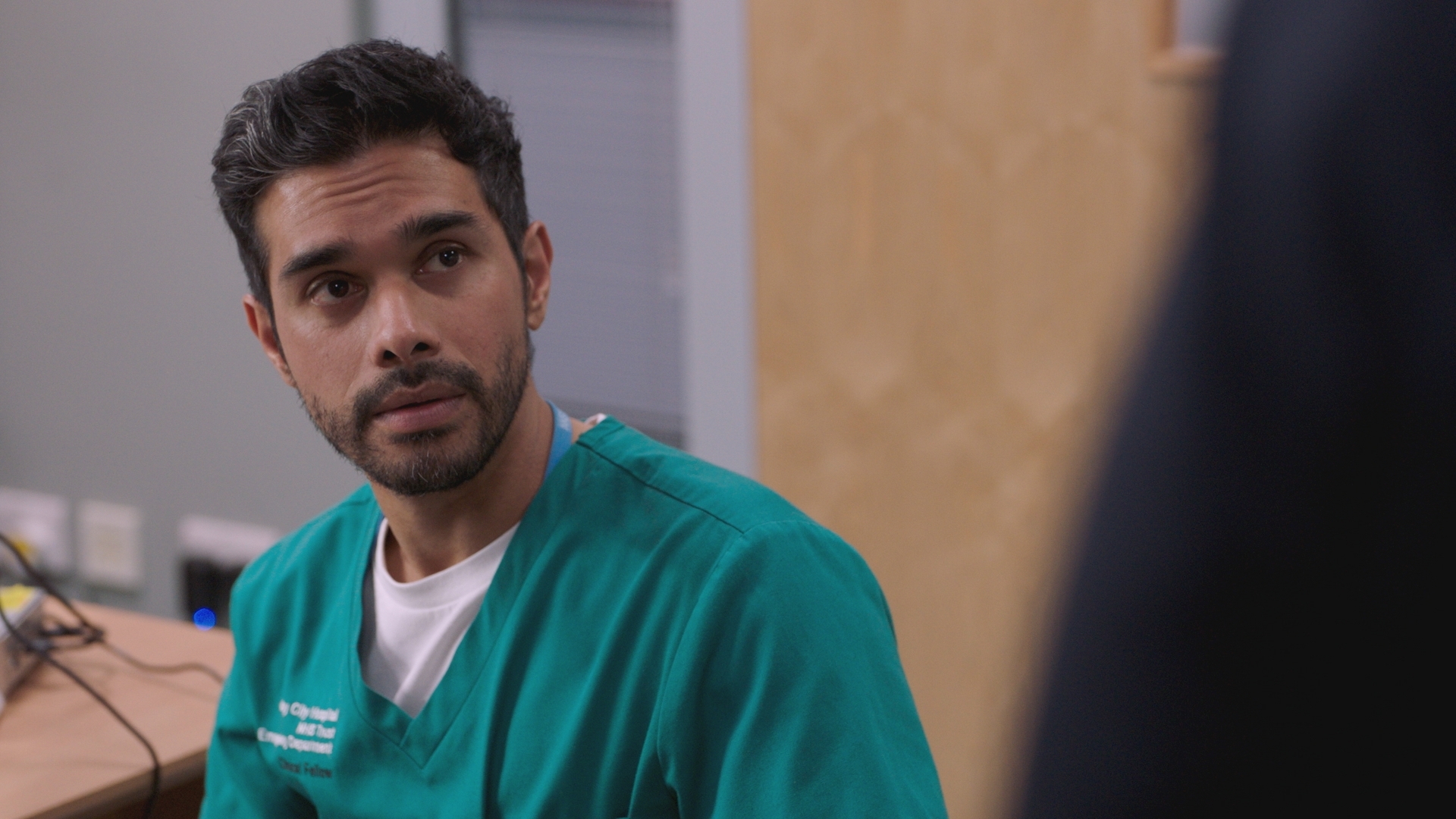 Rash acts as a go-between for his cousin and uncle. (Image credit: BBC Studios. )