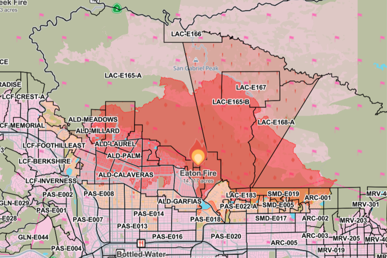 California Fire Map, Update for Auto, Palisades, Eaton Fires Amid Warnings