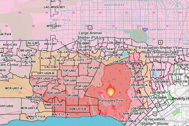 California Fire Map, Update for Auto, Palisades, Eaton Fires Amid Warnings