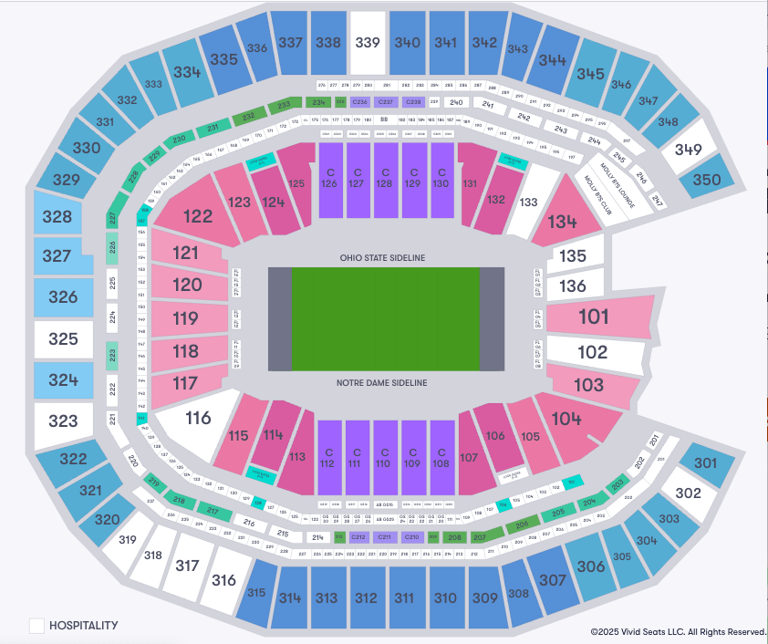 College Football Championship 2025: Ohio State-Notre Dame ticket prices