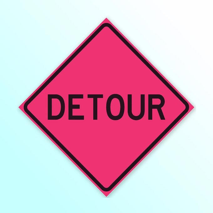 Here’s what it means if you see a pink traffic sign