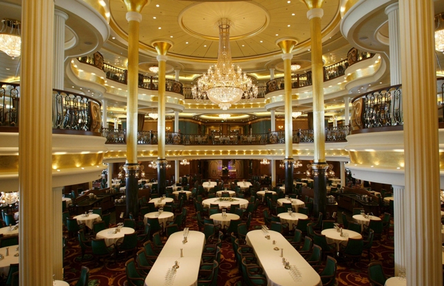ÎÎ¹Î±ÏÎ¬Î½ÎµÎ¹Î± 9 Î±ÏÏ 24: A general view of the dining room aboard the Liberty of the Seas, the world's newest and largest cruise ship alongside in Southampton today for its only European visit.