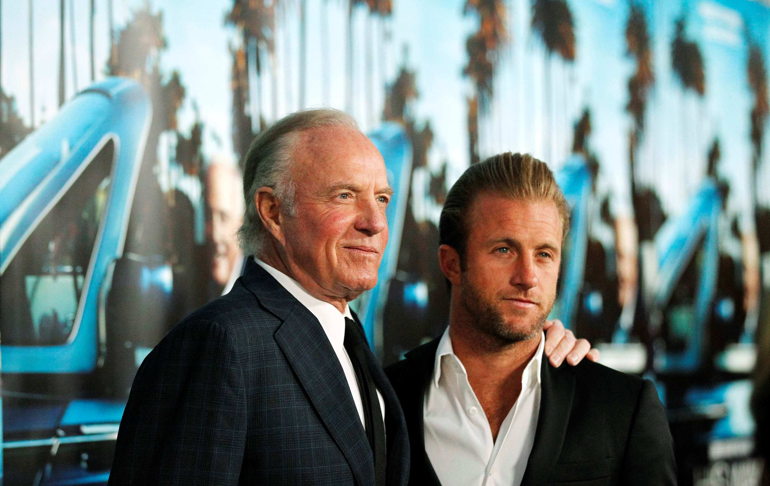 Slide 23 of 28: Actors James Caan and his son Scott Caan pose at the premiere of the HBO documentary "His Way", which portrays the life of legendary movie producer Jerry Weintraub, at the Paramount theatre in Los Angeles March 22, 2011. REUTERS/Mario Anzuoni (UNITED STATES - Tags: ENTERTAINMENT)...