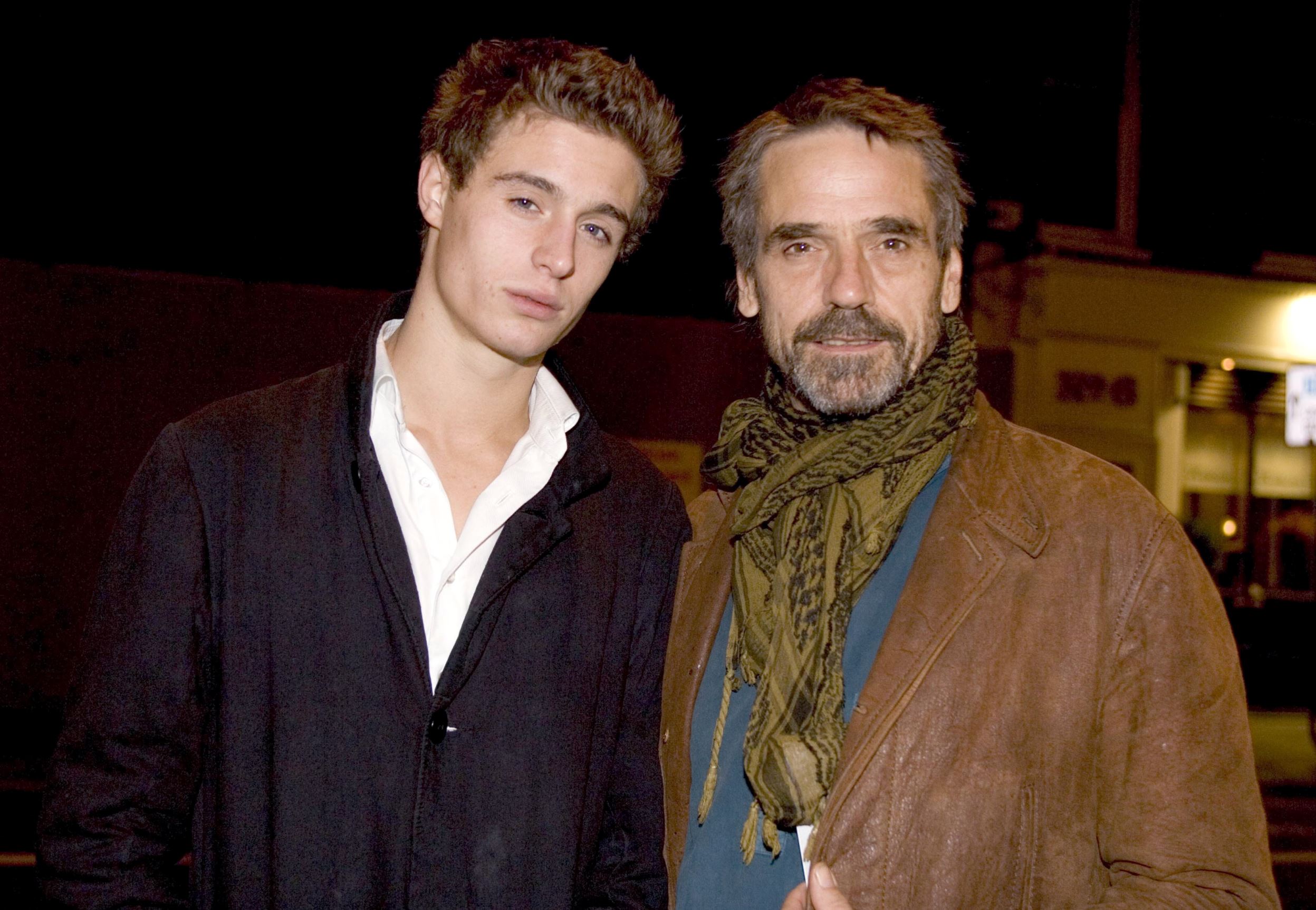 Slide 24 of 28: HAROLD PINTER 75TH BIRTHDAY PARTY, DUBLIN, IRELAND - 09 OCT 2005 Jeremy Irons and son Max