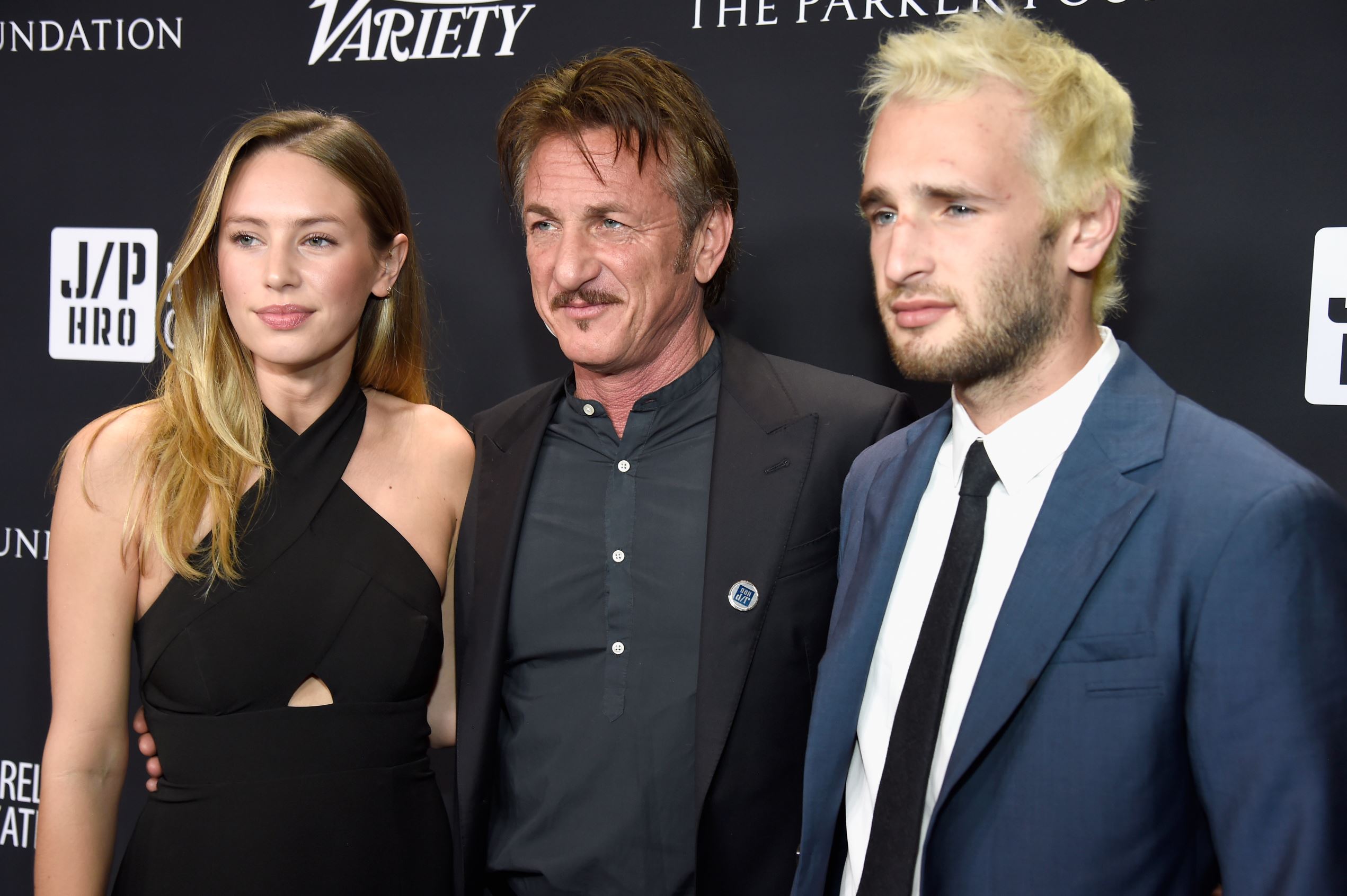 Slide 11 of 28: BEVERLY HILLS, CA - JANUARY 07:  (L-R) Actress/model Dylan Penn, co-host Sean Penn, and actor Hopper Penn attend the 6th Annual Sean Penn & Friends HAITI RISING Gala Benefiting J/P Haitian Relief Organizationat Montage Hotel on January 7, 2017 in Beverly