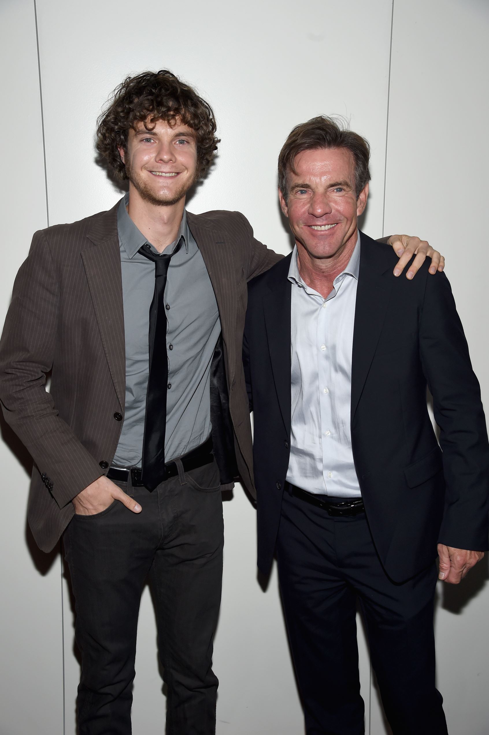 Slide 26 of 28: NEW YORK, NY - OCTOBER 07:  Actors Jack Quaid (L) and Dennis Quaid attend the Armani and Cinema Society Screening of Sony Pictures Classics' 'Truth' after party at Armani Ristorante on October 7, 2015 in New York City.  (Photo by Dimitrios Kambouris/Gett