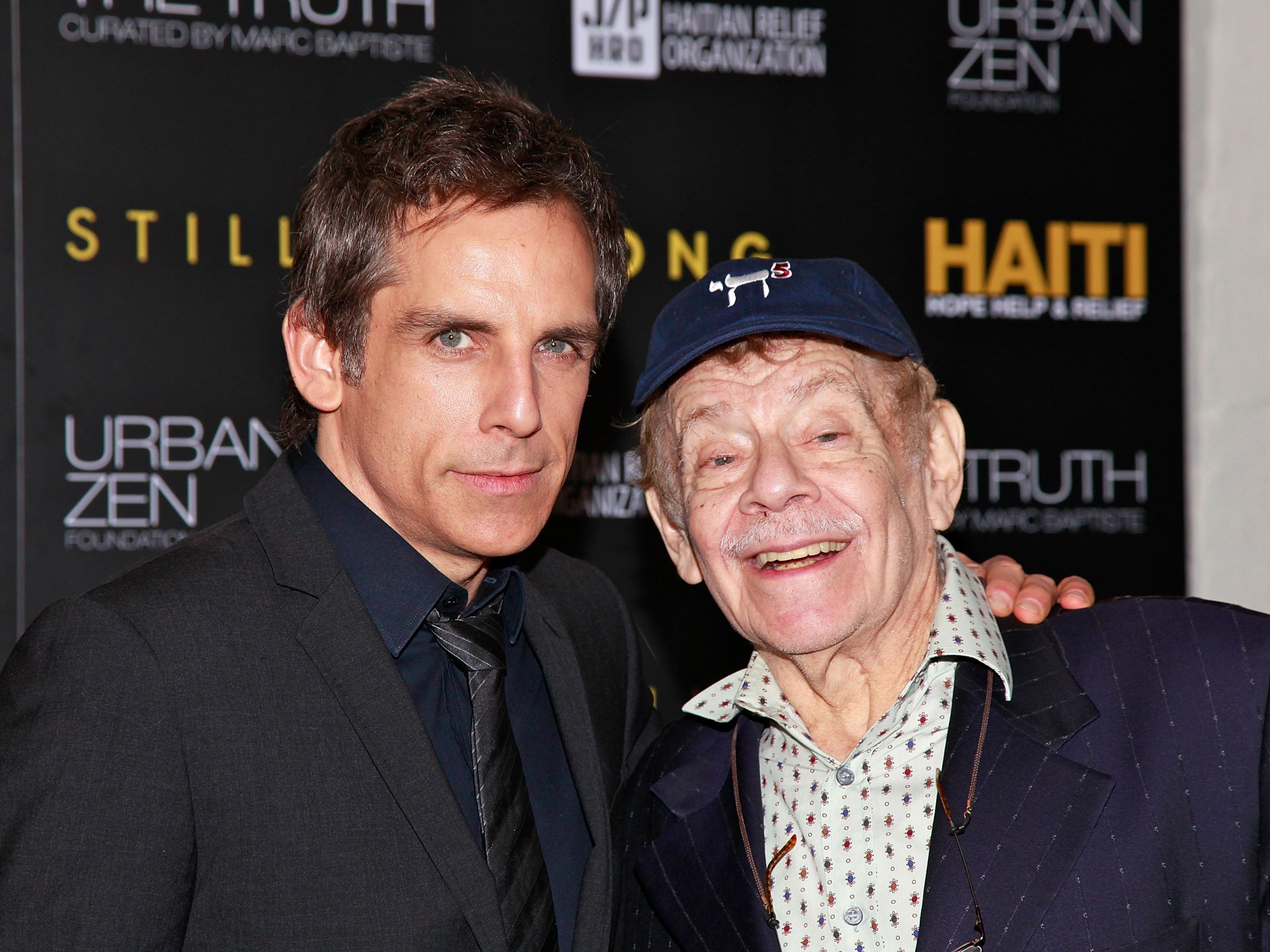 Slide 6 of 28: Actors Ben Stiller and Jerry Stiller arrive at the HELP HAITI - Urban Zen HHRH & The Stiller Foundation Honoring Sean Penn at the Urban Zen Center At Stephan Weiss Studio on February 11, 2011 in New York City.