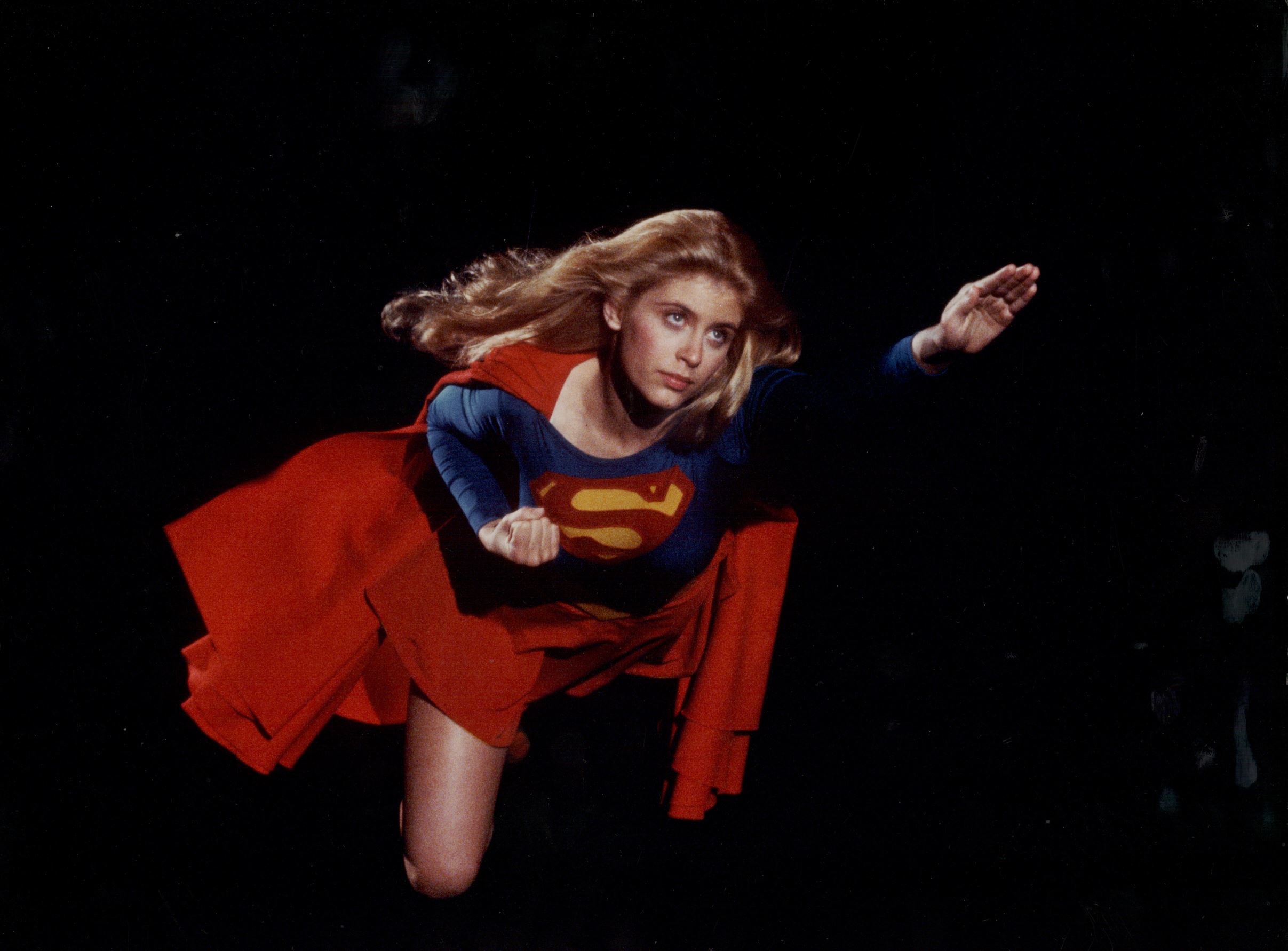 helen slater as she appears in the movie supergirl, 1984