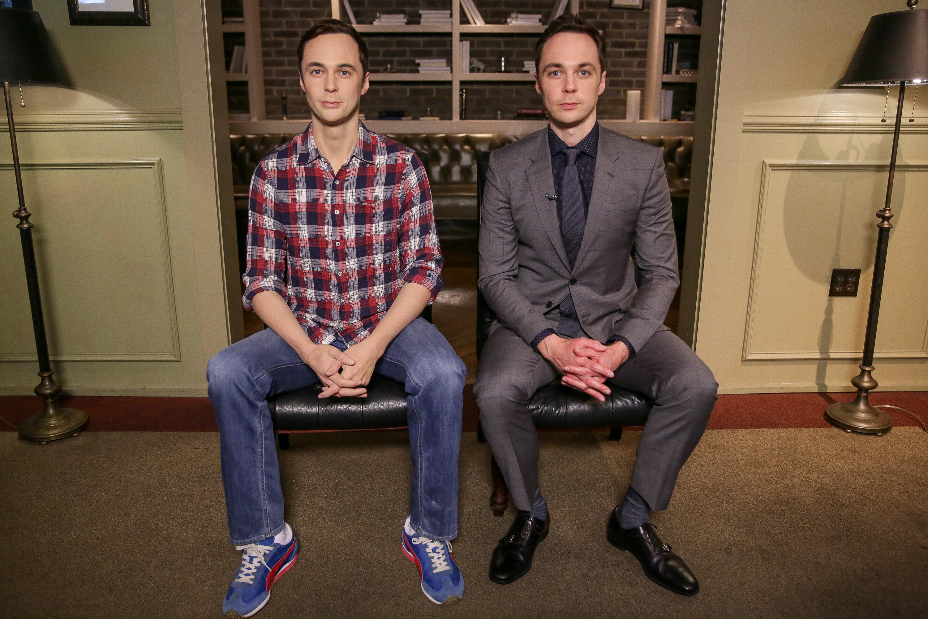 Actor <b>Jim</b> <b>Parsons</b> meets his new figure for Madame Tussauds Orlando on March...