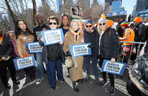 Slide 2 of 85: Photo by: John Nacion/STAR MAX/IPx 2018 3/24/18 Billie Jean King, Caroline Mulroney, Michael J. Fox and Tracy Pollan at March For Our Lives in New York City.