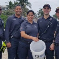 Florida firefighters rescue baby sea turtles from a storm drain.