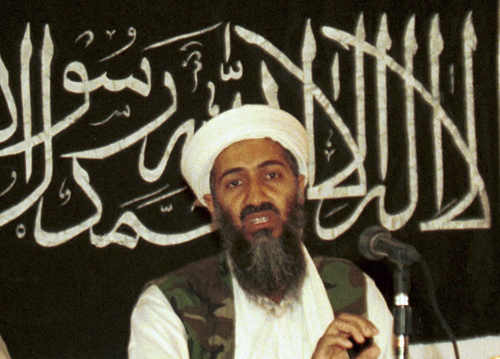 File photo of Osama bin Laden at a news conference in Khost, Afghanistan