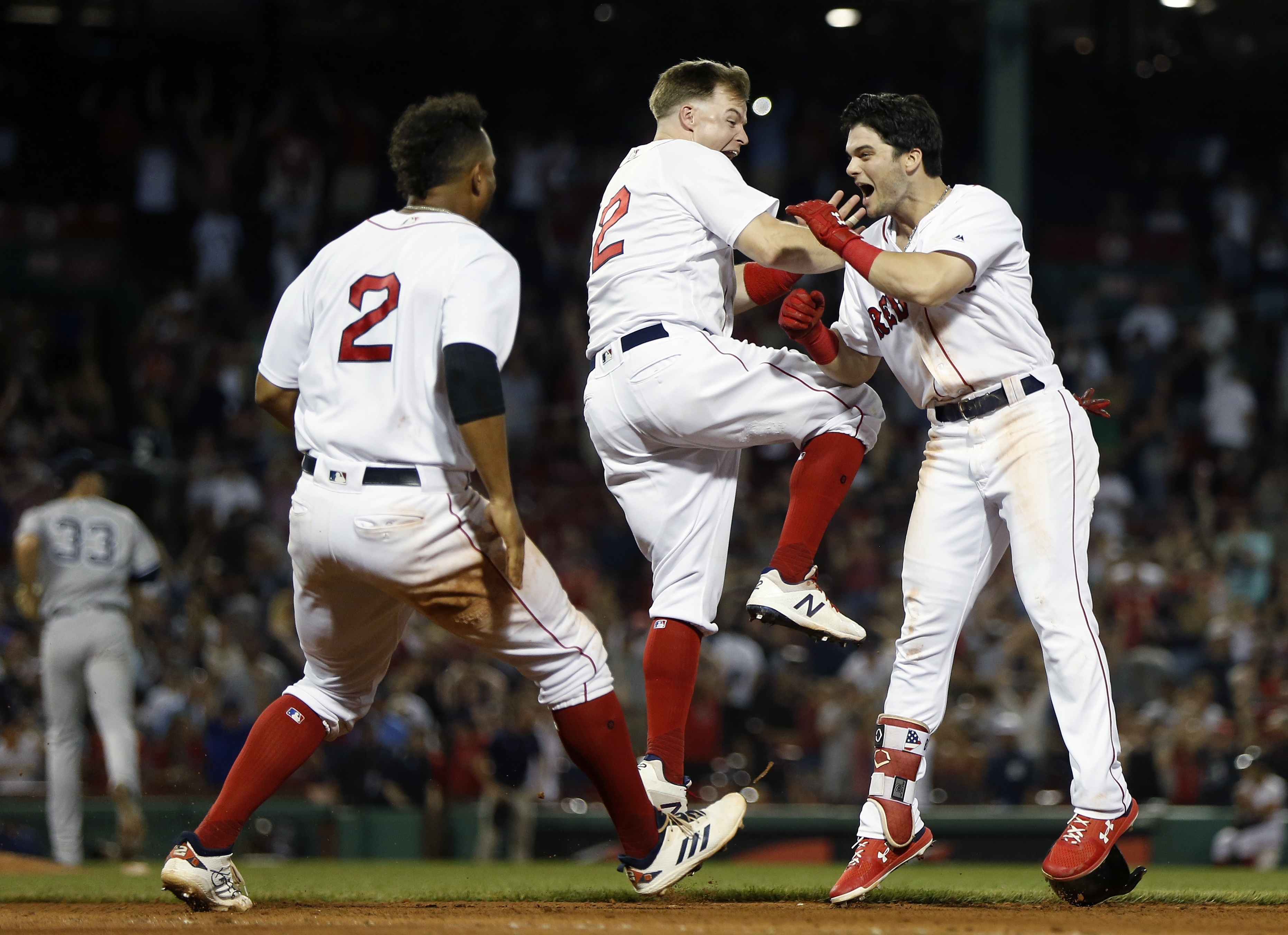 Andrew Benintendi connected on what was the game-winning hit.