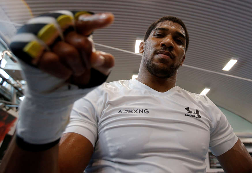 Boxing - Anthony Joshua Media Day - English Institute of Sport, Sheffield, Britain - September 12, 2018   Anthony Joshua poses for a photograph   Action Images via Reuters/Andrew Couldridge      TPX IMAGES OF THE DAY