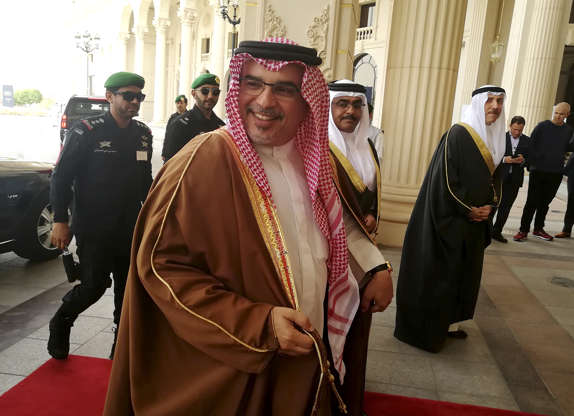 Slide 3 of 96: Bahraini Crown Prince Salman bin Hamad Al-Khalifa, smiles as he arrives to attend the Future Investment Initiative (FII) conference in the Saudi capital Riyadh on October 24, 2018. - Saudi Arabia is hosting the key investment summit overshadowed by the killing of critic Jamal Khashoggi that has prompted a wave of policymakers and corporate giants to withdraw. (Photo by FAYEZ NURELDINE / AFP)        (Photo credit should read FAYEZ NURELDINE/AFP/Getty Images)
