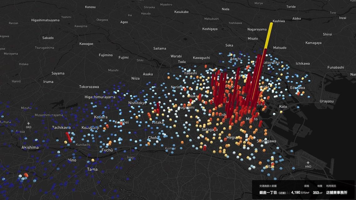 3dマップ ランキングで見る東京 基準地価 都内1268地点の基準地価データを全解析