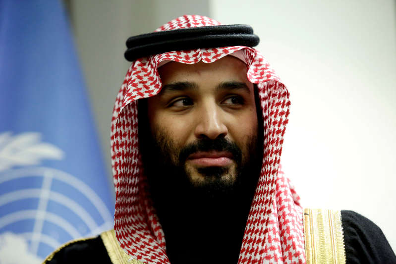 Saudi Arabia's Crown Prince Mohammed bin Salman during a meeting at the United Nations in New York on March 27, 2018.