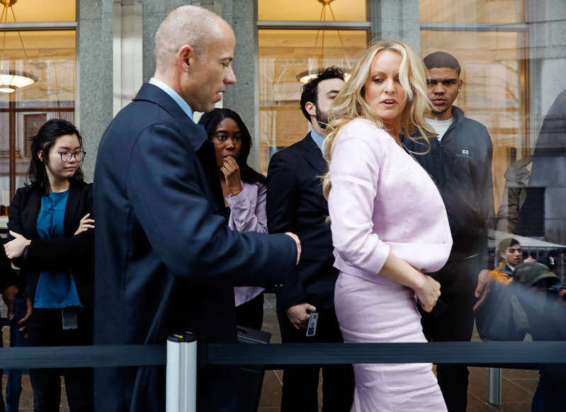 Stormy Daniels enters federal court in the Manhattan borough of New York City, New York, U.S., April 16, 2018. REUTERS/Brendan Mcdermid