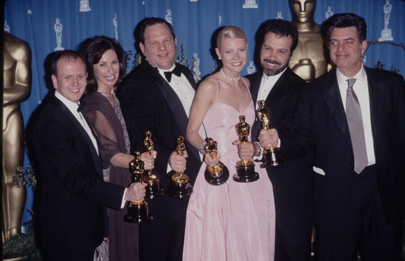 UNITED STATES - circa 1995: Producer Harvey Weinstein with Gwyneth Paltrow at the Oscars.  (Photo by The LIFE Picture Collection/Getty Images)