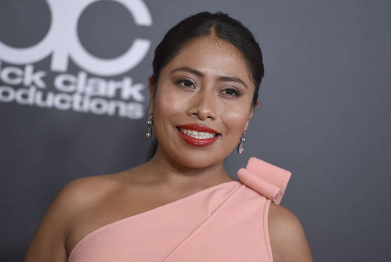 Yalitza Aparicio arrives at the Hollywood Film Awards on Sunday, Nov. 4, 2018, at the Beverly Hilton Hotel in Beverly Hills, Calif. (Photo by Jordan Strauss/Invision/AP)