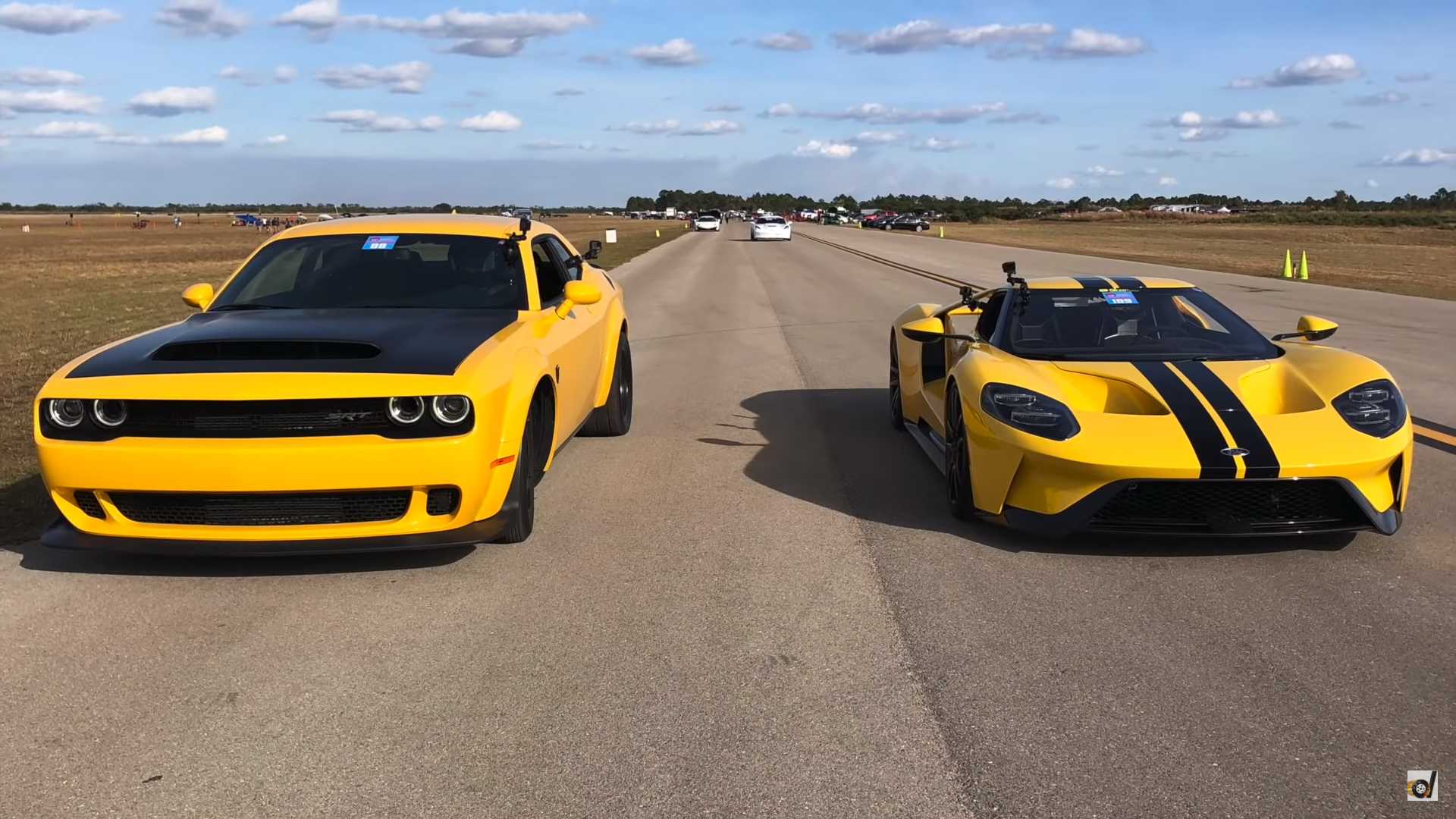 Dodge Demon Battles Ford GT In Epic Half-Mile Drag Race