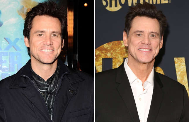 Diapositiva 56 de 80: Actor Jim Carrey attends the premiere of 'Under the Sea 3-D' at IMAX Theater at the California Science Center on February 5, 2009 in Los Angeles, California; Actor Jim Carrey attends the Showtime Golden Globe nominees celebration at the Sunset Tower Hotel on January 05, 2019 in West Hollywood, California. (Photo by )